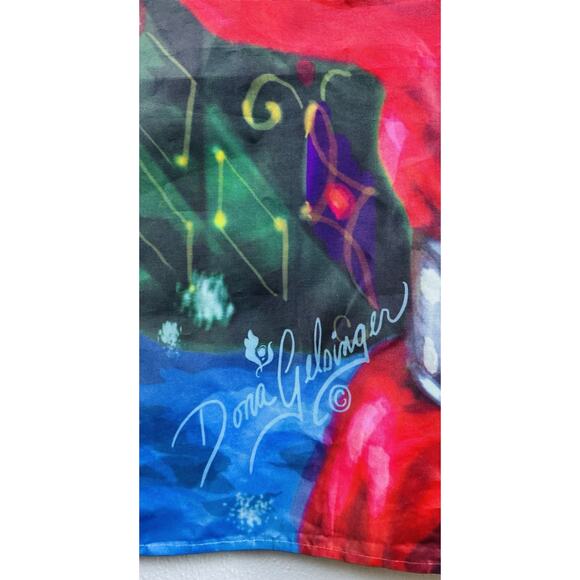 Beautiful Santa Clause Dona Gelsinger Gift bag Tree Beard Rosy Cheeks Christmas - Picture 2 of 6